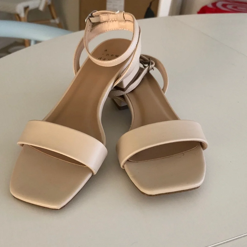 NEW Target A New Day Classic Nude Ankle-Strap Flat Sandals NWOT